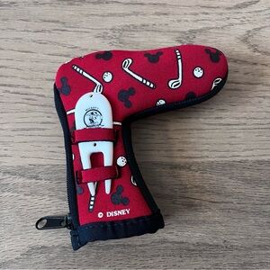 Vintage Disney Mickey Mouse Golf Club Putter Cover Headcover  *Made in USA* Red